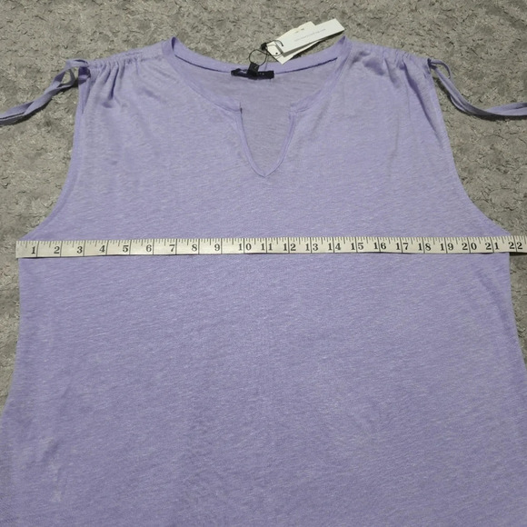 SANCTUARY Nwt Orchid Lilac Sleeveless 100% Linen Notch Neck Lightweigh Top, XL - Picture 12 of 16